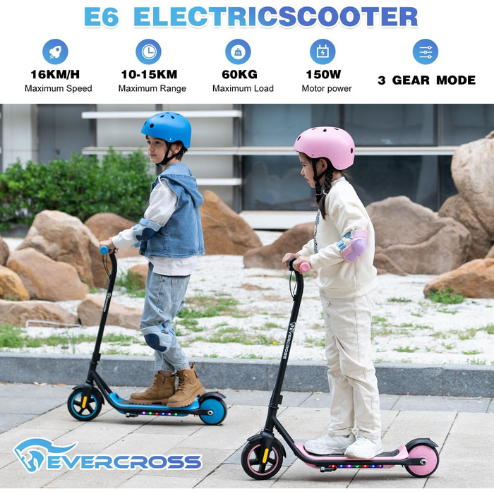 Електросамокат EVERCROSS E6 для дітей, 7', запас ходу 15 км