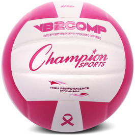 Офіційний волейбольний м'яч Champion Sports VB зі штучної шкіри - кілька кольорів (рожевий/білий)