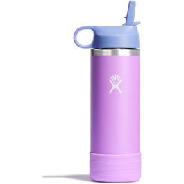 Термобутилка Hydro Flask 510 г з широкою горловиною, дитяча кришка-соломинка, анімон