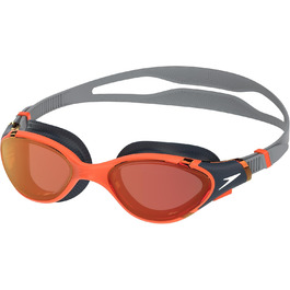 Окуляри для плавання Speedo Biofuse 2.0 Mirror для дорослих, унісекс, дзеркальні, колір Amber Wave/Steel/Crimson, універсальний розмір