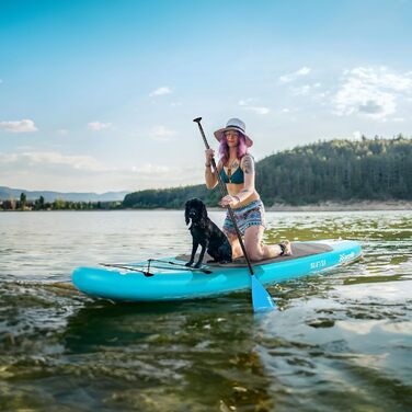 Надувна SUP-дошка 10’6 x 33” x 6” з рюкзаком, насосом, нековзким покриттям, чохлом для телефону, ультралегка дошка для веслування стоячи для дорослих