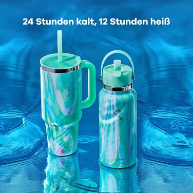 Термобутилка HYDRO FLASK Wide Mouth 946 мл із соломинкою, вакуумна нержавіюча пляшка для води, герметична, зелена Jelly Green