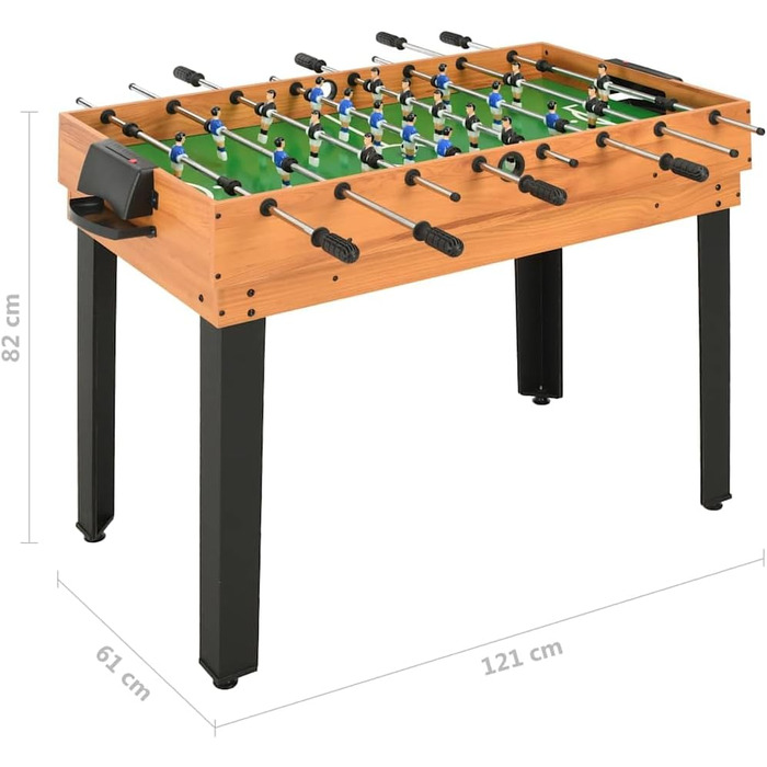Стіл ігровий vidaXL 15-в-1 футбол, більярд, хокей, теніс, 121см
