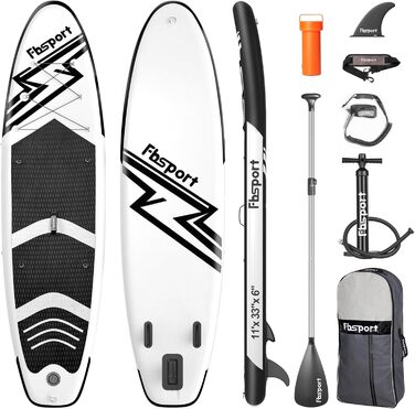 Преміальна надувна SUP-дошка FBSPORT для йоги, серфінгу, з антиковзким покриттям, веслом, насосом, ременем, сумкою та аксесуарами, для дорослих і підлітків