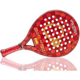 СЕРІЯ PADEL Серія SPIN ABS і полікарбонатна ракетка Padel Максимальна продуктивність завдяки інноваційним, нековзним прогумованим бічним сторонам Червона ракетка тверда, синя ракетка м'яка, ракетка екстра м'яка (червона)