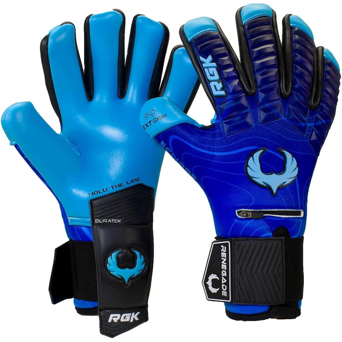 Воротарські рукавички Renegade GK Eclipse з фіксацією пальців, 4+3 мм EXT Contact Grip, максимальне зчеплення, захист і комфорт, для чоловіків і підлітків, розміри 7-12, рівень 5