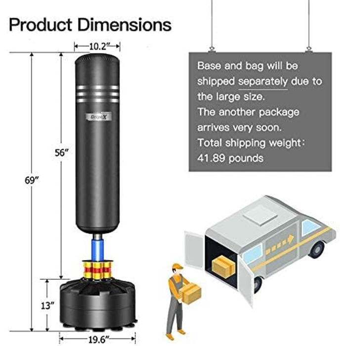 Груша боксерська Dripex для дорослих, окремо стояча, надміцна