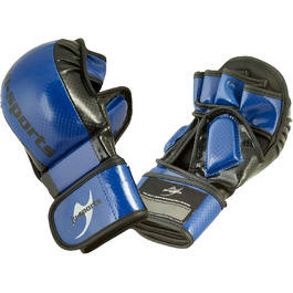 Рукавички Ju-Sports MMA Carbon Blue, PU, захист пальця та кістки XL