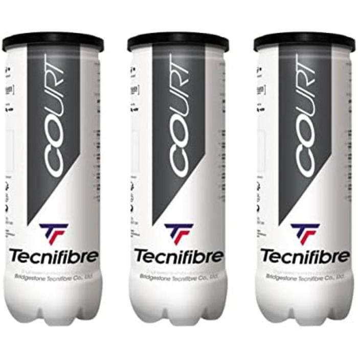 Тенісні м'ячі Tecnifibre Court, набір 9 шт. (3x3), для корту
