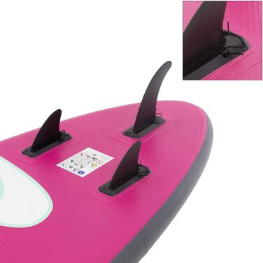 Надувна SUP-дошка ECD Germany Maona 308 см, комплект: весло з алюмінію, PVC, бірюзова/чорна/рожева/сіра/оливкова – дошка для веслування, серфінгу, паддлборду