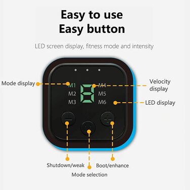 Тренажер для живота COODAY EMS, USB, LCD, 6 режимів, 9 інтенсивностей