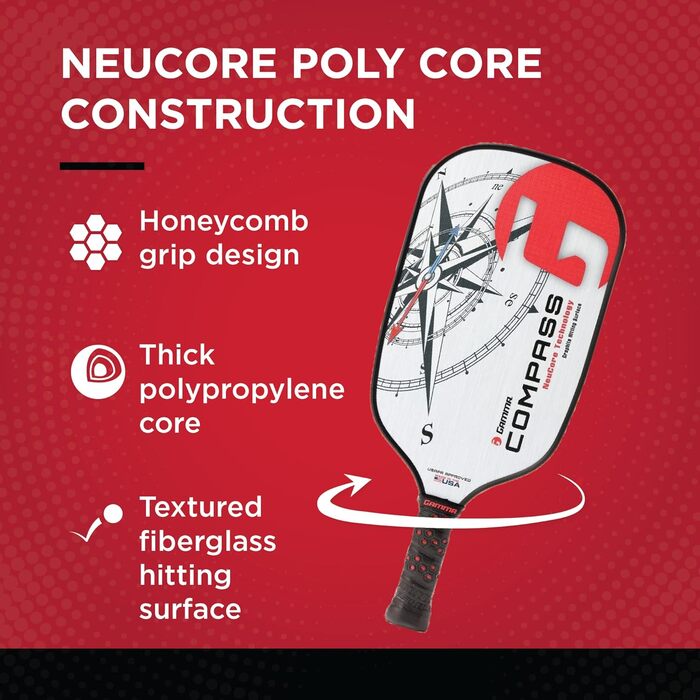 Ракетка для піклболу  Gamma NeuCore, схвалено USAPA, преміум обладнання