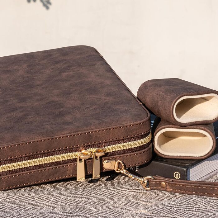 Набір для гри в нарди Deluxe зі шкіри, коричневий, класична настільна гра з фетровою підкладкою