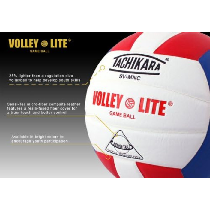 Волейбольний м'яч Tachikara Volley-Lite різнокольоровий, легкий, для тренувань