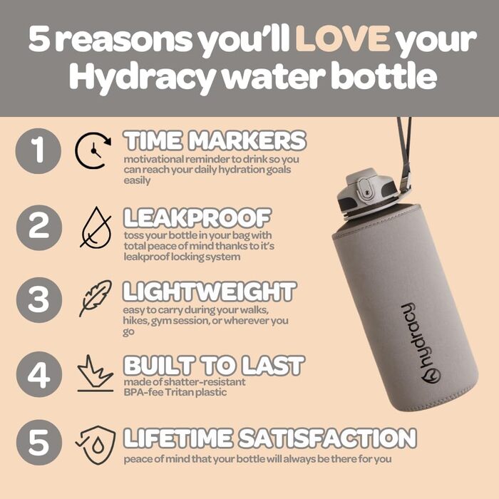Гідраційна пляшка для води з фруктовим відсіком Hydracy 2л, BPA Free, з часовою міткою, герметична спортивна пляшка без конденсату для спорту та активного відпочинку