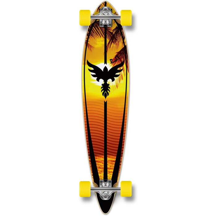 Скейтборд Yocaher Punked Graphic Pintail Longboard в комплекті - Pintail - 04 - Захід сонця