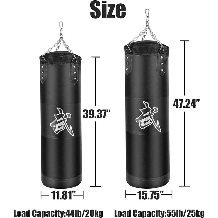 Міцна важка боксерська груша для дорослих Підлітки Діти з боксерською грушею в приміщенні/саду Набір боксерської груші без наповнення з боксерськими рукавичками, обгортками, ланцюгом, стельовими гачками для ММА, кікбоксингу, муай-тай, карате, тхеквондо 10