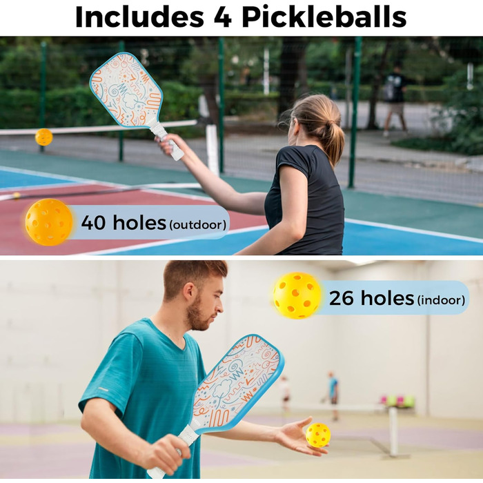 Набір весла Sukeen Pickleball 2, скловолокно, дихаюча ручка, сумка