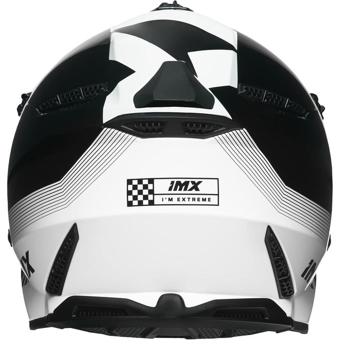 Мотошолом FMX-02 для бездоріжжя, 2 розміри, чорний/білий, знімні щоки, регульований козирок, знімний внутрішній підклад, S