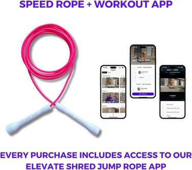 Скакалка Elevate Speed Rope MAX, професійна, 5 мм, міцний ПВХ з нейлоновим осердям, довжина до 3 м, посилені ручки