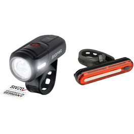 SIGMA Aura 45 – велосипедна LED фара 45 Люкс, акумуляторна, водостійка, 3 режими, переднє світло, StVZO