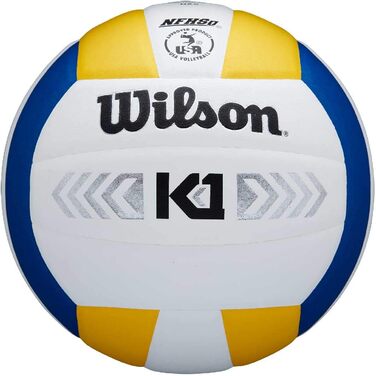 Волейбольний м'яч Wilson Unisex-Adult K1 Gold (офіційний розмір, синій/білий/жовтий)