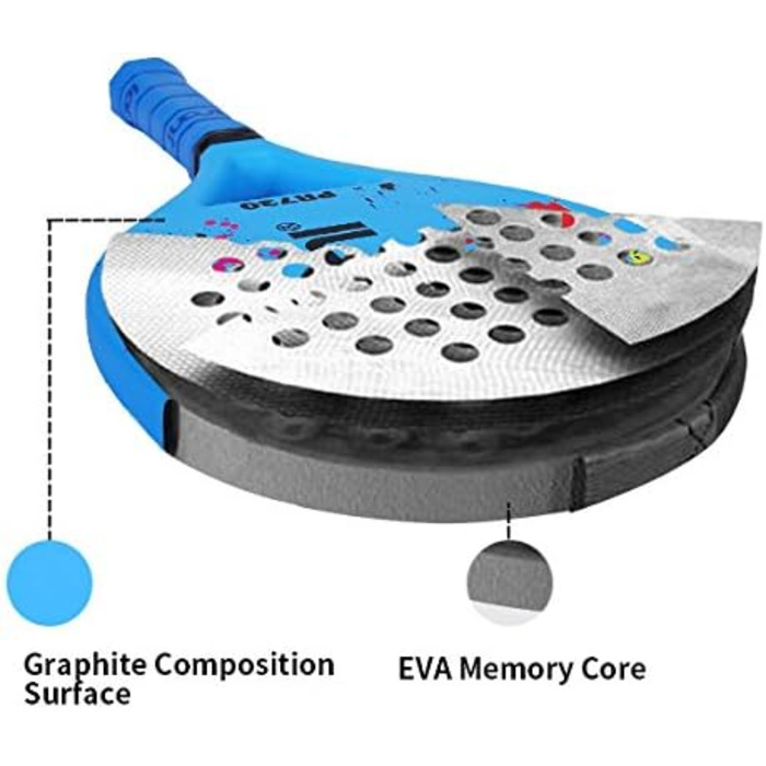 Ракетка для пляжного тенісу Ianoni, пісок для обличчя з вуглецевого волокна з піною з ефектом пам'яті Core Beach Tennis Racket PR730.