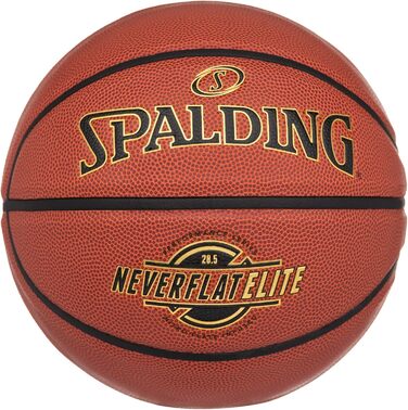 Баскетбольний м'яч Spalding NeverFlat Elite у приміщенні на відкритому повітрі (76970A, середній розмір 6, 28,5')