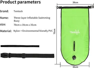 Буй Tentock 28 л водонепроникний надувний сухий мішок зелений