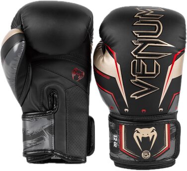 Боксерські рукавички Venum Elite Evo 10 унцій, чорні/золоті/червоні