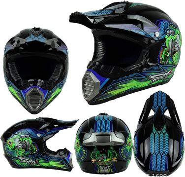 Дитячий мотокросовий шолом Fullface з рукавичками, маскою та окулярами для MTB, Downhill, ендуро, ATV, мотоцикла