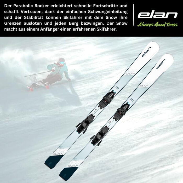 Лижі Elan Snow White 146см з кріпленням EL9.0 Grip Walk Z2,5-9