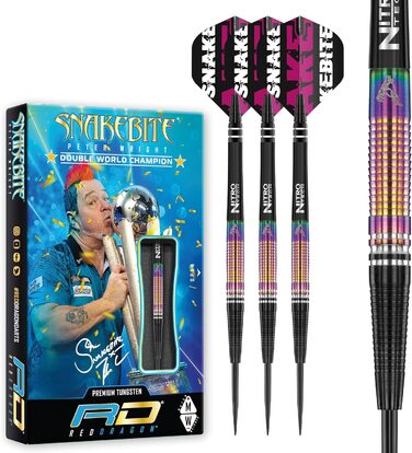Професійний набір дротиків Red Dragon Peter Wright Snakebite World Champion Tapered SE з оперенням і стержнями