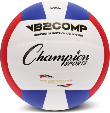 Офіційний волейбольний м'яч Champion Sports VB зі штучної шкіри - кілька кольорів (червоний/синій/білий)