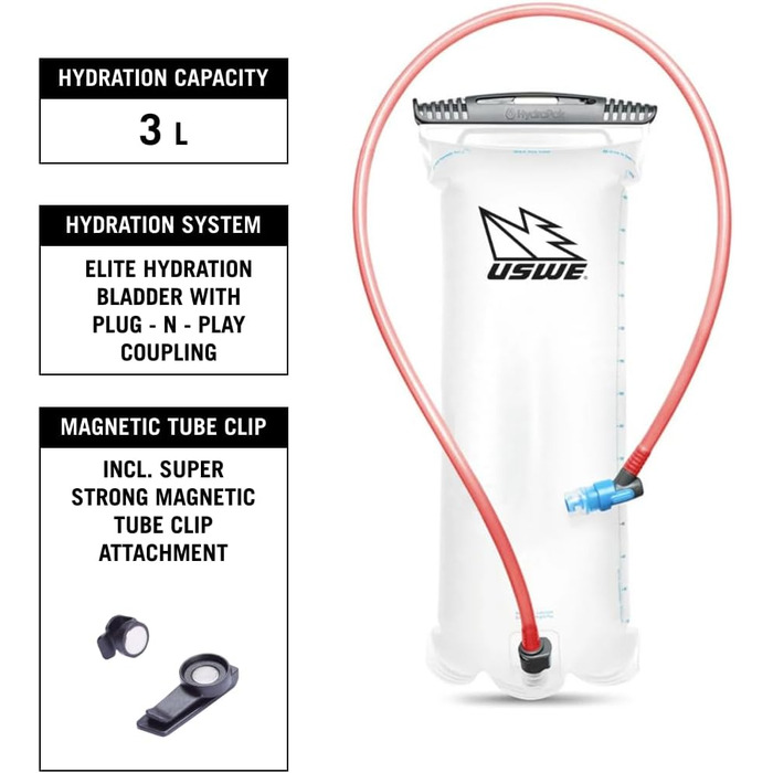 Гідропак USWE MTB Hydro 12 Carbon чорний, з гідросистемою
