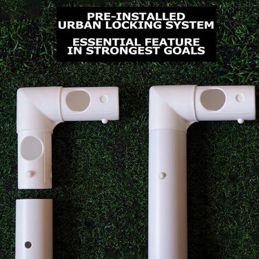 Футбольні ворота Football Flick Ultimate всепогодні, uPVC, з УФ-захистом, товщина стійок 70 мм, інтегрована система фіксації, посилені кути, розміри 6x4, 8x4, 8x6, 12x6