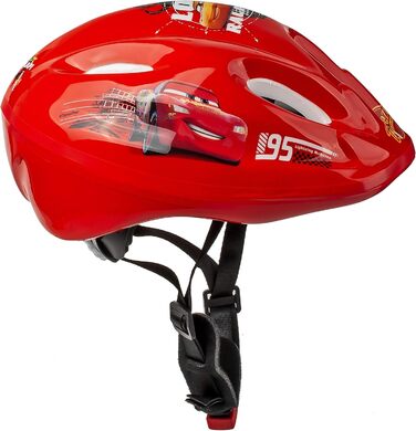 Дитячий велосипедний шолом Cars Lightning McQueen, розмір 52-56 см, регульований, TÜV сертифікат, для дітей 3-15 років, з можливістю персоналізації імені, alles-meine.de GmbH