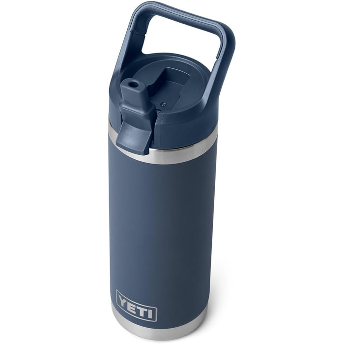 Термобутилка YETI Rambler C з трубочкою, вакуумна, нержавіюча сталь, 532 мл, синя