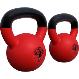Гиря GORILLA SPORTS 2-32 кг, чавунна, вінілова, для фітнесу та силових тренувань