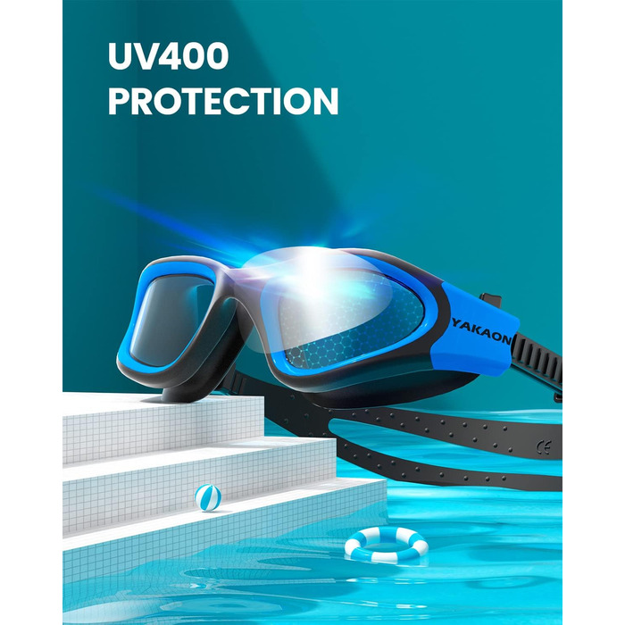 Дитячі плавальні окуляри YAKAON A1MINI, антифог, UV-захист, з чохлом, для хлопчиків і дівчаток 6-14 років