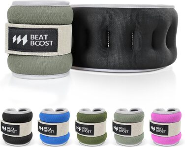 Універсальні ваги на зап'ястя і щиколотки BeatBoost 1,8 кг для жінок і чоловіків, регульовані ремені, для ходьби, пілатесу, тренувань, фітнесу, аеробіки, сірі