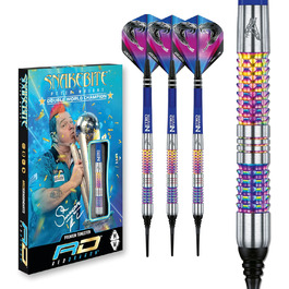 Дартси Red Dragon Peter Wright Snakebite Rainbow Mamba 18 г, 90% вольфрам, софт-тіп, з насадками Snakebite та карткою Checkout