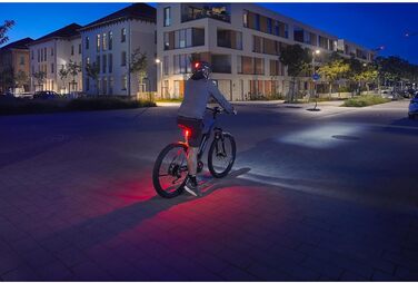 Велосипедний LED набір освітлення FISCHER Twin з 360° підсвіткою для безпеки, передня фара 60 Люкс