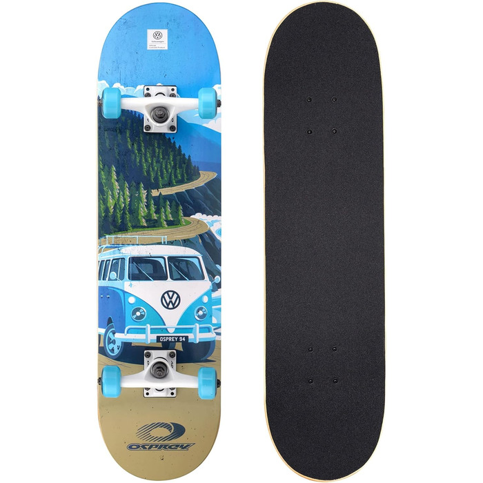 Скейтборд Osprey Volkswagen Absolute Beginner Double Kick Trick, 78,7 x 20,3 см Maple Deck Explorer