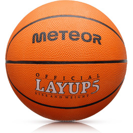 Дитячий міні-баскетбольний м'яч meteor Layup Розмір 5 6 7 Ідеально підходить для молоді Дитячі ручки від 4-8 років Ідеальний баскетбол для тренувань М'який баскетбольний м'яч з чіпкою поверхнею Розмір 5 (Kids) помаранчевий