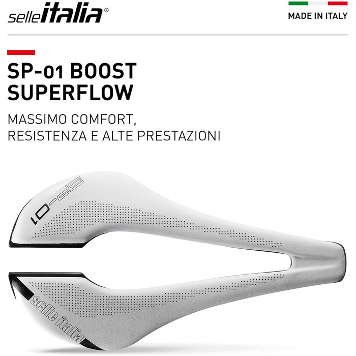 Сідло Selle Italia SP-01 Boost Superflow біле унісекс, один розмір