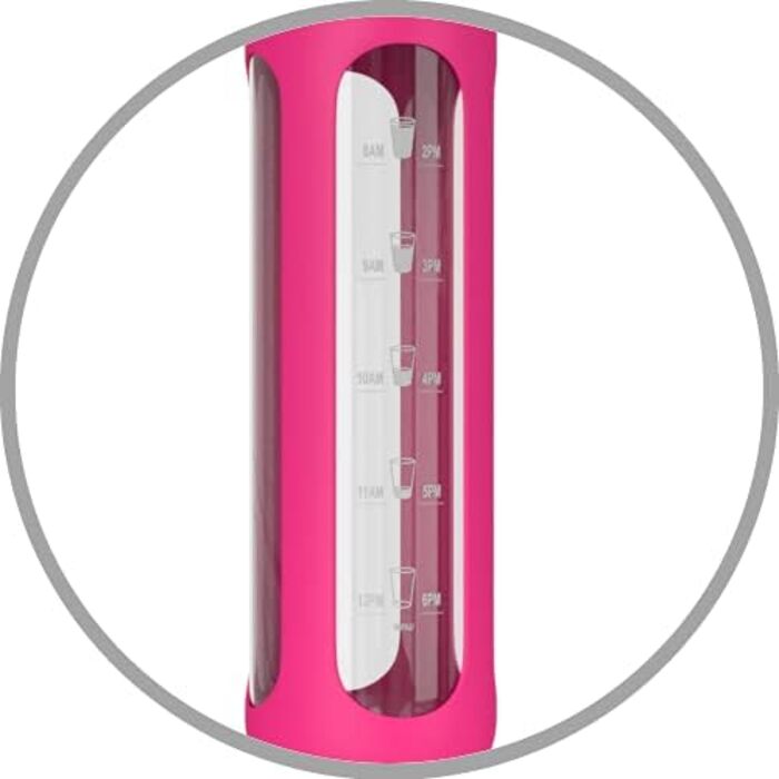 Скляна пляшка для води Be-Active 1000 мл з боросилікатного скла, BPA Free, з силіконовим чохлом, гаряче рожевий колір