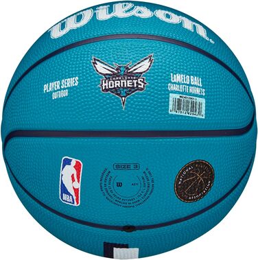 Баскетбол на відкритому повітрі WILSON NBA Player Icon розмір 7 74,9 см і міні-розмір (3, м'яч LaMelo)