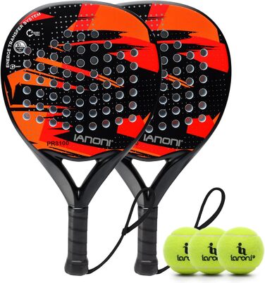 Ракетка Padel вуглецева Eva Memory Flex легка (червона, 2 шт.)