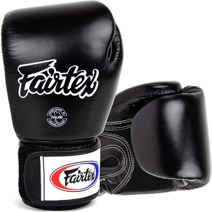 Боксерські рукавички Fairtex BGV-1 AIR, чорні, 10 унцій, Муай Тай ММА